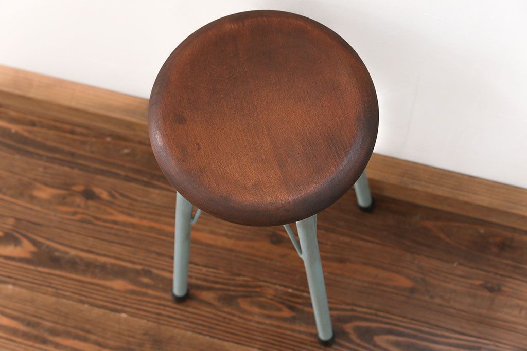 ラフジュ工房オリジナル　アイアンペイントハイスツール(4)(丸椅子、丸イス)