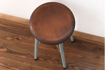 ラフジュ工房オリジナル　アイアンペイントハイスツール(4)(丸椅子、丸イス)