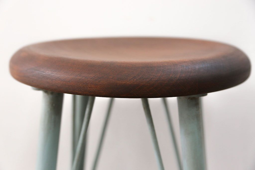 ラフジュ工房オリジナル　アイアンペイントハイスツール(4)(丸椅子、丸イス)