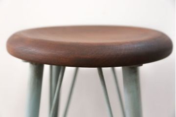 ラフジュ工房オリジナル　アイアンペイントハイスツール(4)(丸椅子、丸イス)