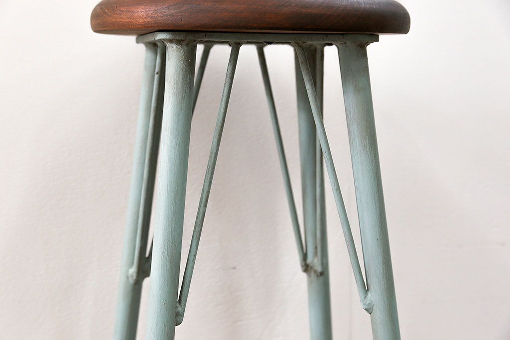 ラフジュ工房オリジナル　アイアンペイントハイスツール(4)(丸椅子、丸イス)