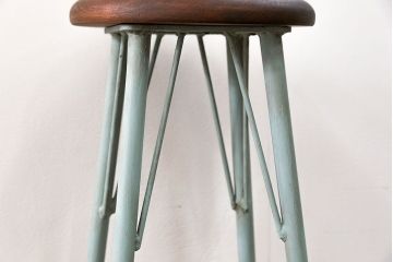 ラフジュ工房オリジナル　アイアンペイントハイスツール(4)(丸椅子、丸イス)