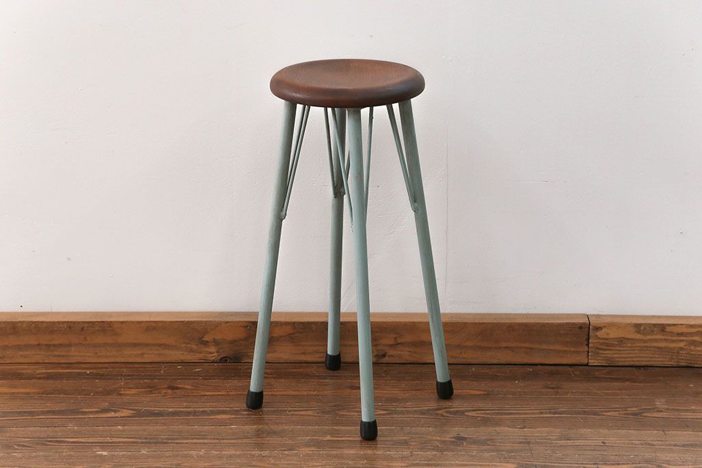 ラフジュ工房オリジナル　アイアンペイントハイスツール(4)(丸椅子、丸イス)