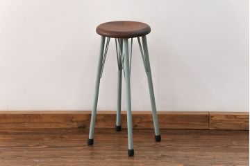 ラフジュ工房オリジナル　アイアンペイントハイスツール(4)(丸椅子、丸イス)