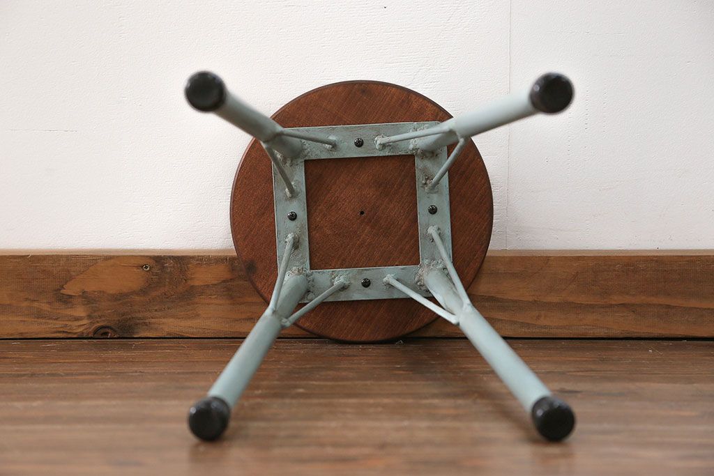 ラフジュ工房オリジナル　アイアンペイントハイスツール(4)(丸椅子、丸イス)