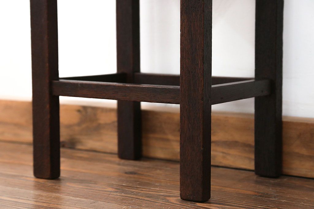 アンティーク 小ぶりなイス 布張り ナラ 木製 古家具 無垢材 アンティーク 小ぶりなイス 布張り ナラ 木製 古家具 無垢材