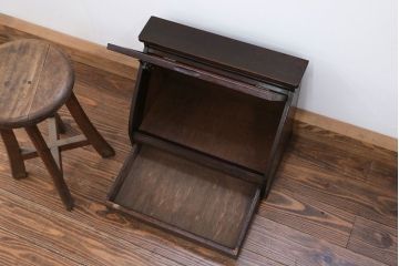 アンティーク家具　アンティーク 引き出し付きの卓上ガラスケース(ショーケース)