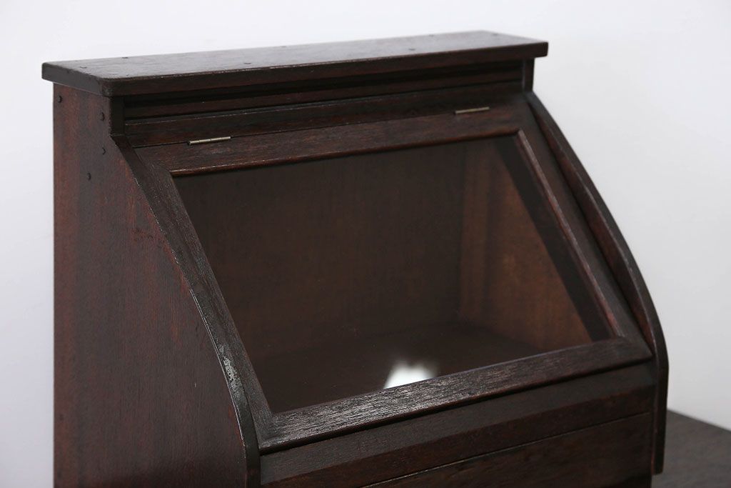 アンティーク家具　アンティーク 引き出し付きの卓上ガラスケース(ショーケース)