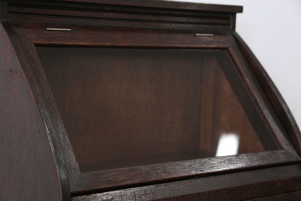 アンティーク家具　アンティーク 引き出し付きの卓上ガラスケース(ショーケース)