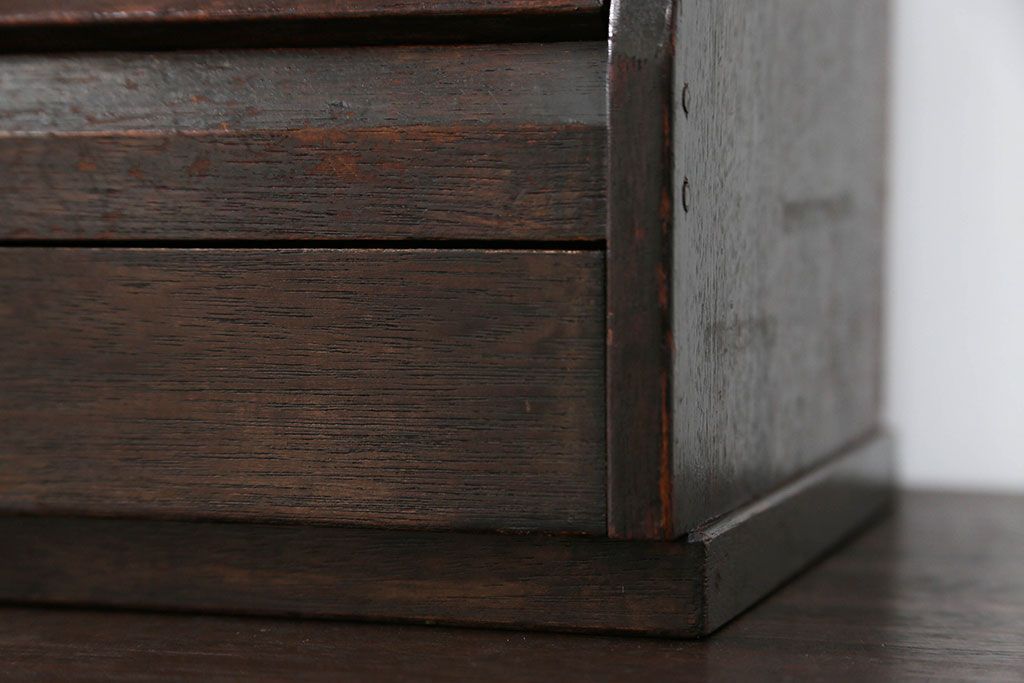 アンティーク家具　アンティーク 引き出し付きの卓上ガラスケース(ショーケース)