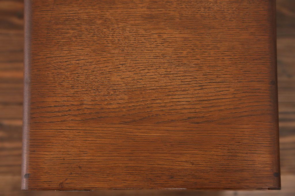 アンティーク家具　アンティーク 古いナラ材の上質な五段小引き出し(書類ケース)