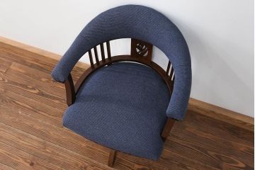 アンティーク家具　大正ロマン 古いナラ材の上品な回転椅子(回転イス、ドクターチェア)