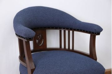 アンティーク家具　大正ロマン 古いナラ材の上品な回転椅子(回転イス、ドクターチェア)