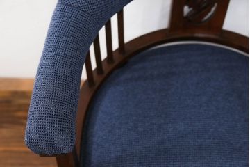 アンティーク家具　大正ロマン 古いナラ材の上品な回転椅子(回転イス、ドクターチェア)