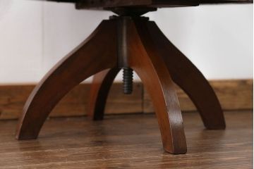 アンティーク家具　大正ロマン 古いナラ材の上品な回転椅子(回転イス、ドクターチェア)