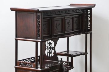 アンティーク家具　古民具・骨董 1970年頃　唐木製の高級茶棚(茶箪笥、飾り棚)
