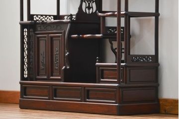 アンティーク家具　古民具・骨董 1970年頃　唐木製の高級茶棚(茶箪笥、飾り棚)