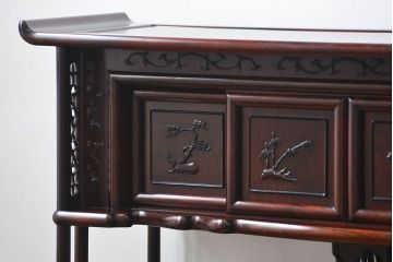 アンティーク家具　古民具・骨董 1970年頃　唐木製の高級茶棚(茶箪笥、飾り棚)