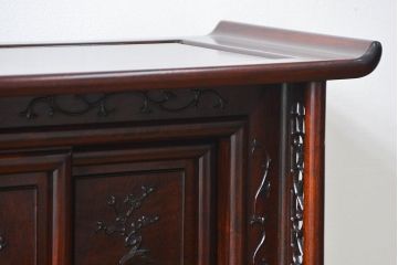 アンティーク家具　古民具・骨董 1970年頃　唐木製の高級茶棚(茶箪笥、飾り棚)