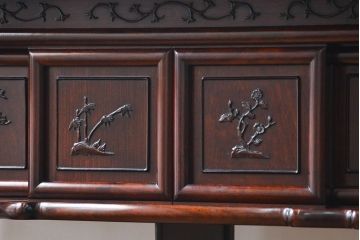 アンティーク家具　古民具・骨董 1970年頃　唐木製の高級茶棚(茶箪笥、飾り棚)