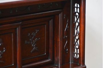 アンティーク家具　古民具・骨董 1970年頃　唐木製の高級茶棚(茶箪笥、飾り棚)