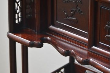 アンティーク家具　古民具・骨董 1970年頃　唐木製の高級茶棚(茶箪笥、飾り棚)