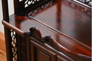 アンティーク家具　古民具・骨董 1970年頃　唐木製の高級茶棚(茶箪笥、飾り棚)