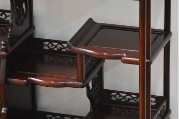 アンティーク家具　古民具・骨董 1970年頃　唐木製の高級茶棚(茶箪笥、飾り棚)