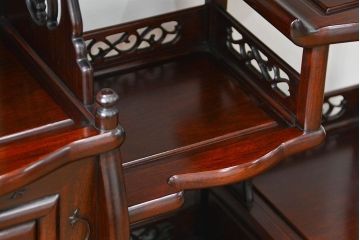 アンティーク家具　古民具・骨董 1970年頃　唐木製の高級茶棚(茶箪笥、飾り棚)