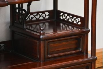 アンティーク家具　古民具・骨董 1970年頃　唐木製の高級茶棚(茶箪笥、飾り棚)