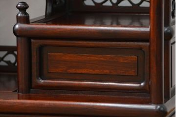 アンティーク家具　古民具・骨董 1970年頃　唐木製の高級茶棚(茶箪笥、飾り棚)