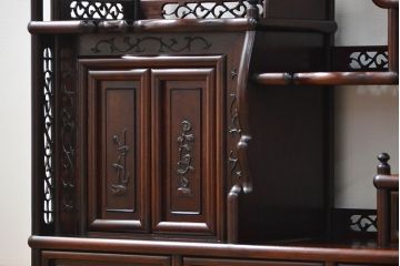 アンティーク家具　古民具・骨董 1970年頃　唐木製の高級茶棚(茶箪笥、飾り棚)