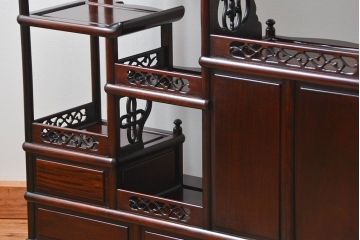 アンティーク家具　古民具・骨董 1970年頃　唐木製の高級茶棚(茶箪笥、飾り棚)