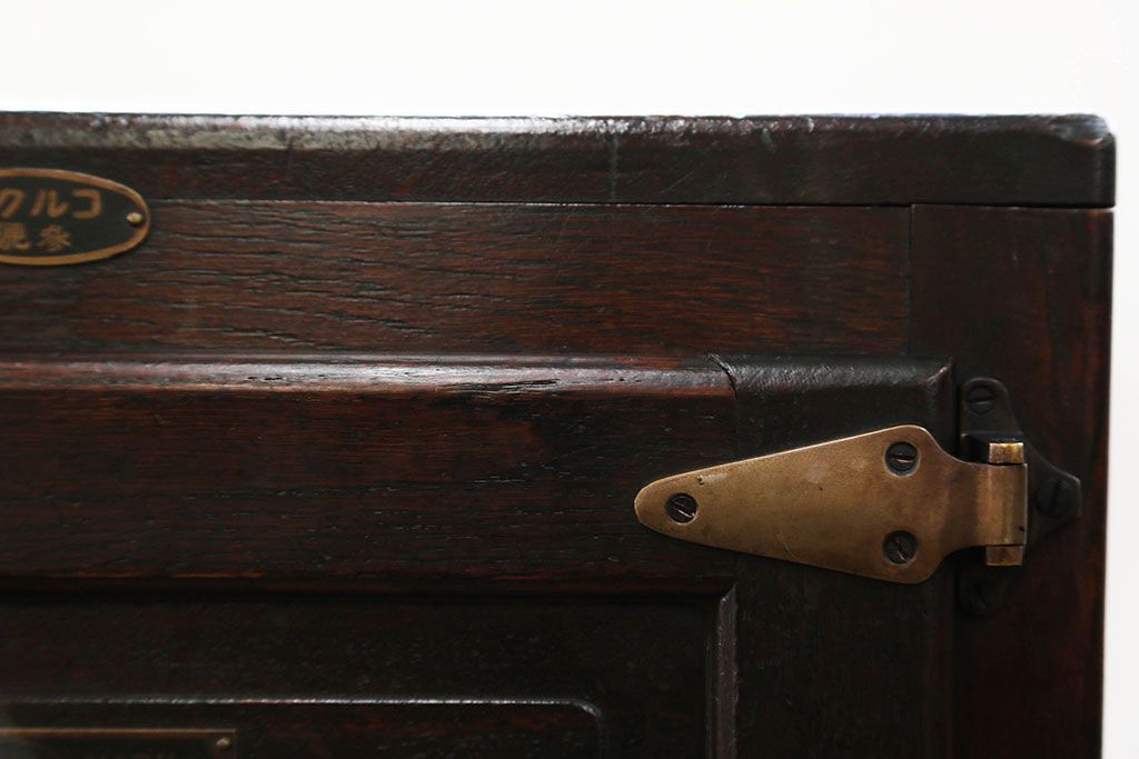 アンティーク雑貨　アンティーク 古いナラ材の木製冷蔵庫