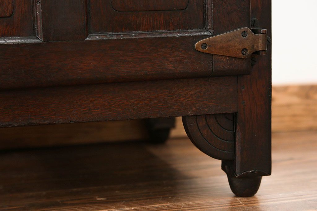 アンティーク雑貨　アンティーク 古いナラ材の木製冷蔵庫