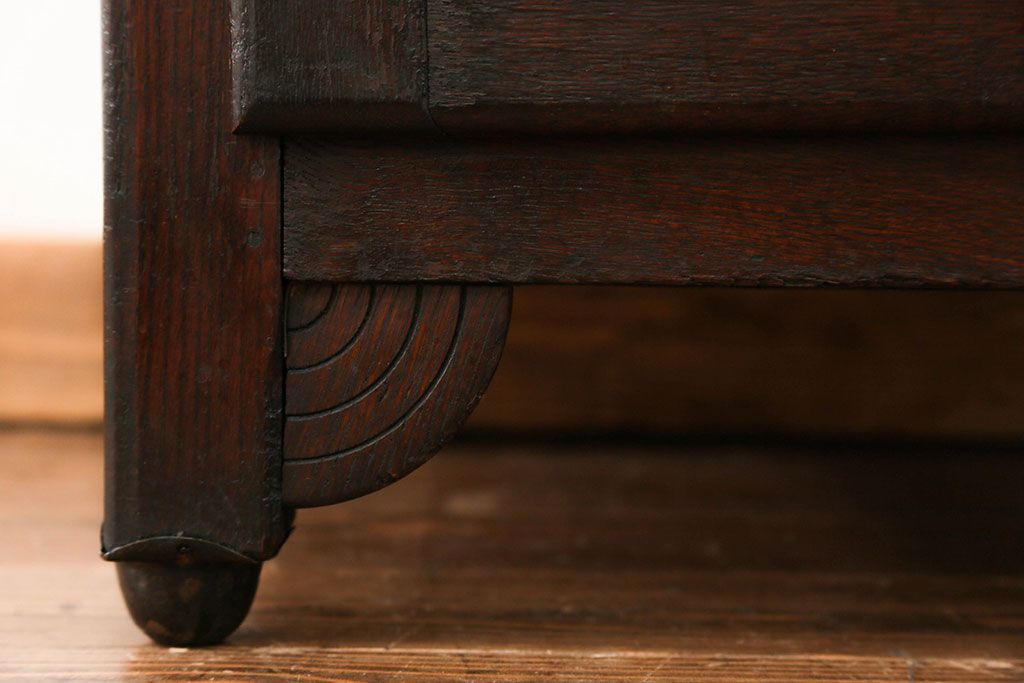 アンティーク雑貨　アンティーク 古いナラ材の木製冷蔵庫