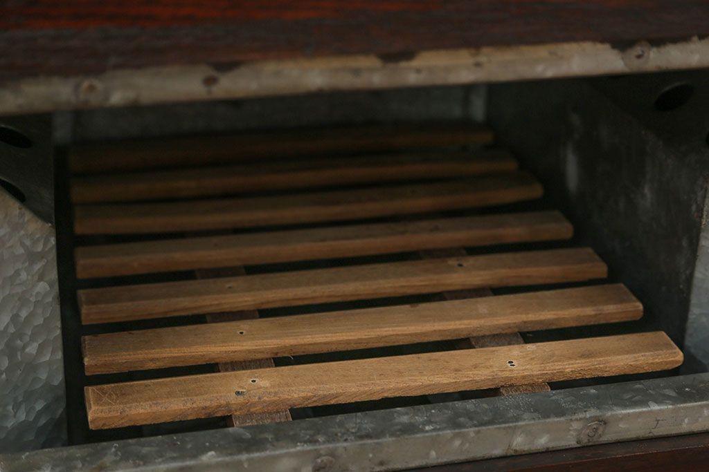 アンティーク雑貨　アンティーク 古いナラ材の木製冷蔵庫