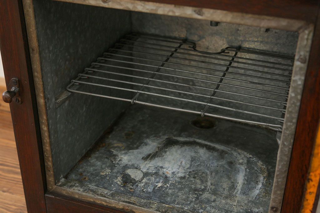 アンティーク雑貨　アンティーク 古いナラ材の木製冷蔵庫