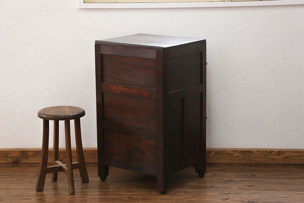 アンティーク雑貨　アンティーク 古いナラ材の木製冷蔵庫