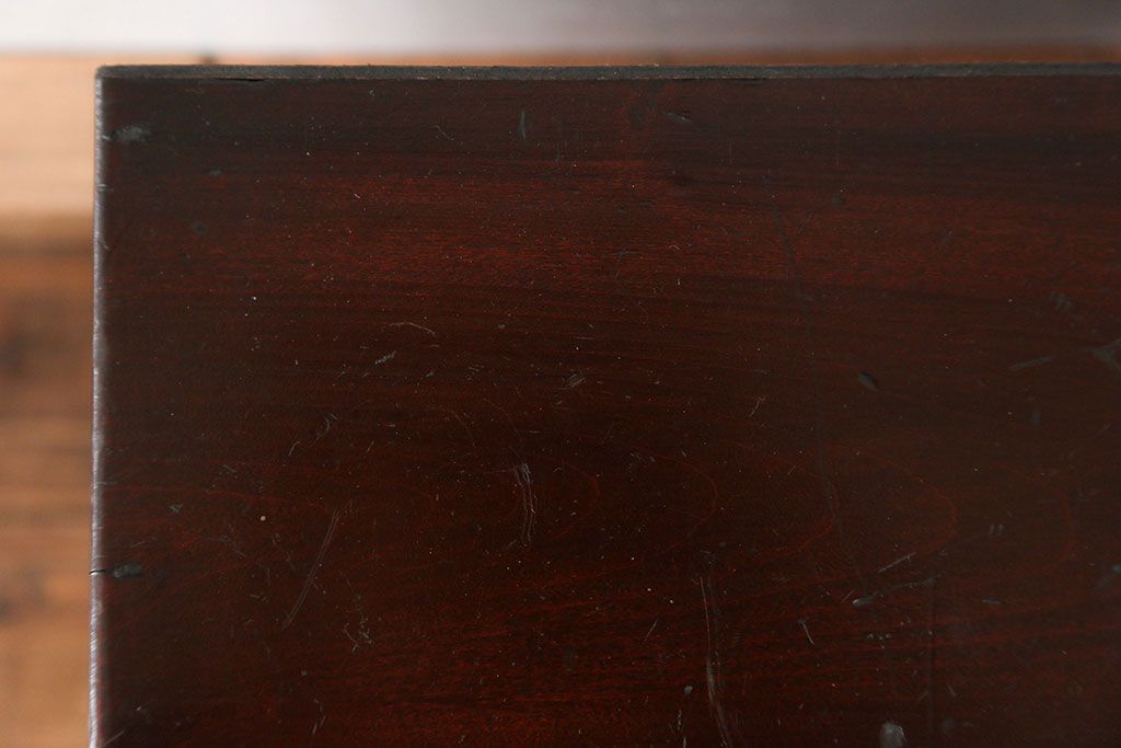 レトロ家具　昭和レトロ 古い木のシンプルなアンティーク三段小引き出し