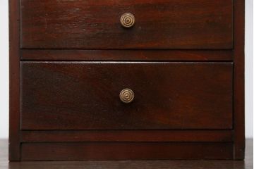 レトロ家具　昭和レトロ 古い木のシンプルなアンティーク三段小引き出し