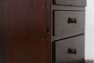 レトロ家具　昭和レトロ 古い木のシンプルなアンティーク三段小引き出し