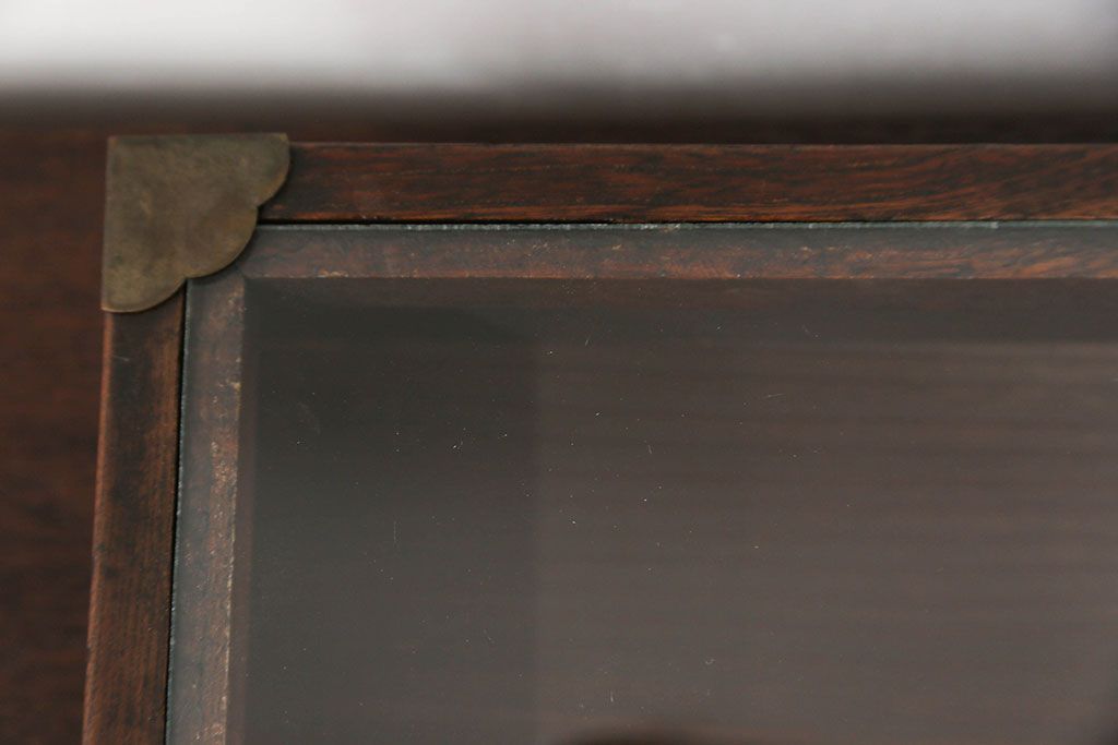 アンティーク雑貨　アンティーク 古い木のコレクションボックス (ガラスケース、飾り棚)