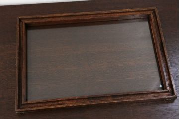 アンティーク雑貨　アンティーク 古い木のコレクションボックス (ガラスケース、飾り棚)