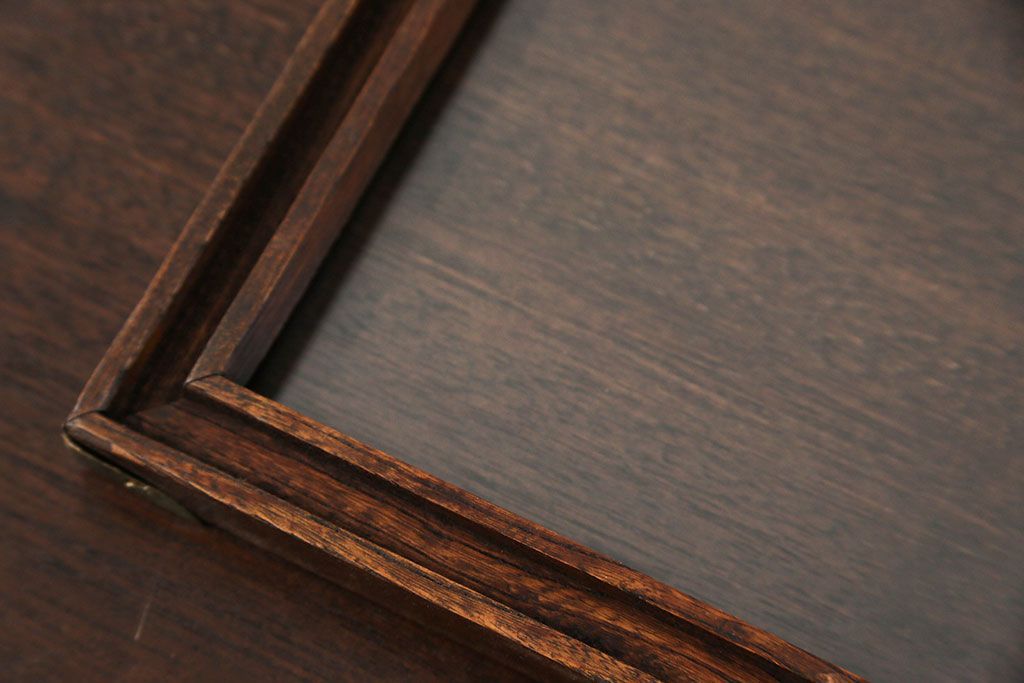 アンティーク雑貨　アンティーク 古い木のコレクションボックス (ガラスケース、飾り棚)