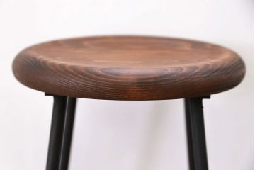 ラフジュ工房オリジナル アイアンペイントスツール(1)(丸椅子、丸イス)