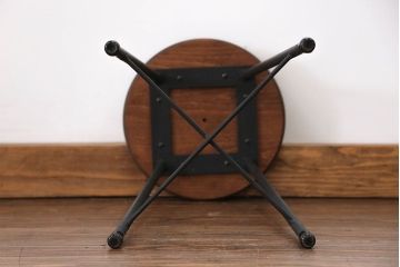 ラフジュ工房オリジナル アイアンペイントスツール(1)(丸椅子、丸イス)