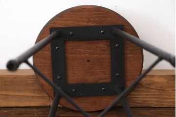 ラフジュ工房オリジナル アイアンペイントスツール(1)(丸椅子、丸イス)