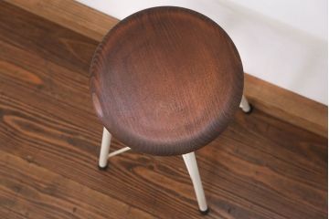 ラフジュ工房オリジナル アイアンペイントスツール(2)(丸椅子、丸イス)