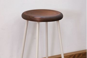 ラフジュ工房オリジナル アイアンペイントスツール(2)(丸椅子、丸イス)